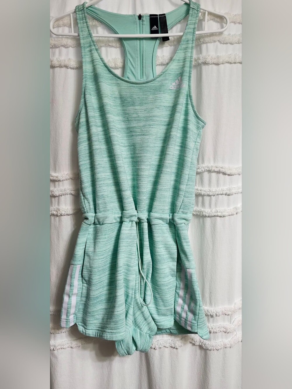 Adidas Mint Green Heathered Racerback Romper.